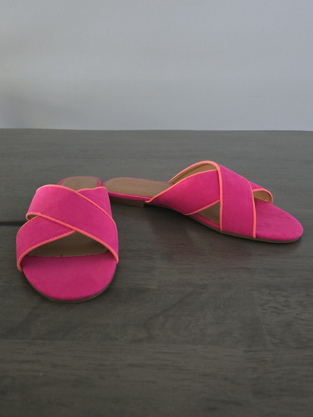 J. Crew Microsuede Criss Cross Slide Sandals Size 9